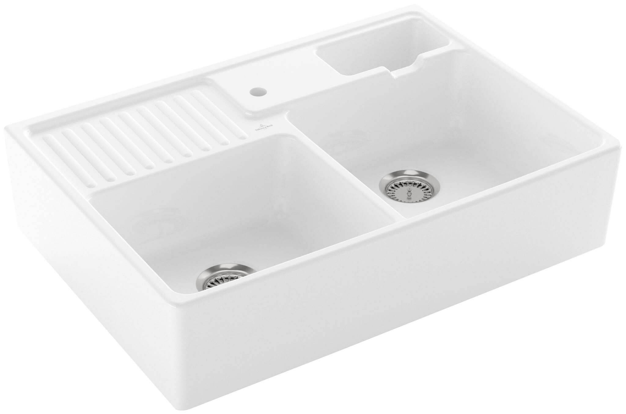 Villeroy & Boch Double-Bowl keramický drez 89.5x63 cm biela 632391R1HL1