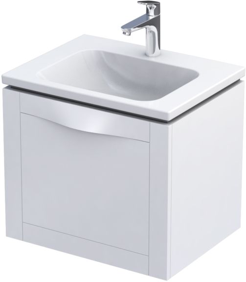 Oristo Skagen skrinka 59.6x45.5x50 cm závesná kúpeľňová skrinka pod umývadlo biela OR49-SD1S-60-2