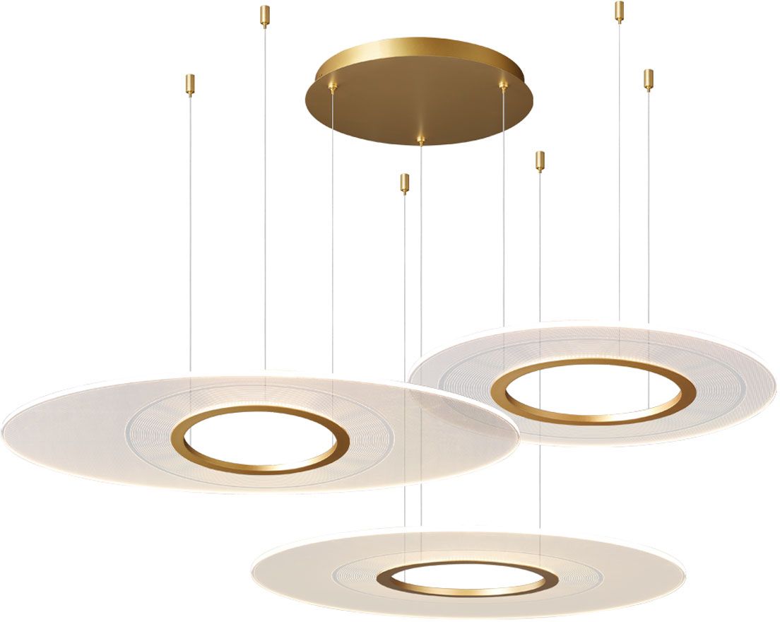 Altavola Design Eclipse závesné svietidlo 3x80 W priehľadná-zlatá LA116/P3_97_3k_gold