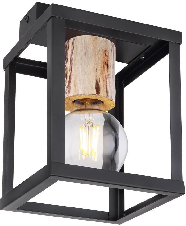 Candellux Retro stropné svietidlo 1x40 W čierna-drevená 31-00774