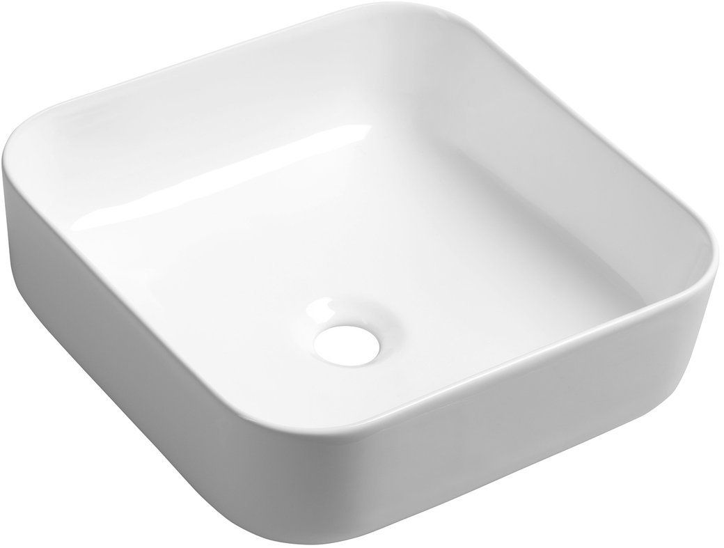 Sapho Prata umývadlo 39.5x39.5 cm štvorec pultové umývadlo biela AR423