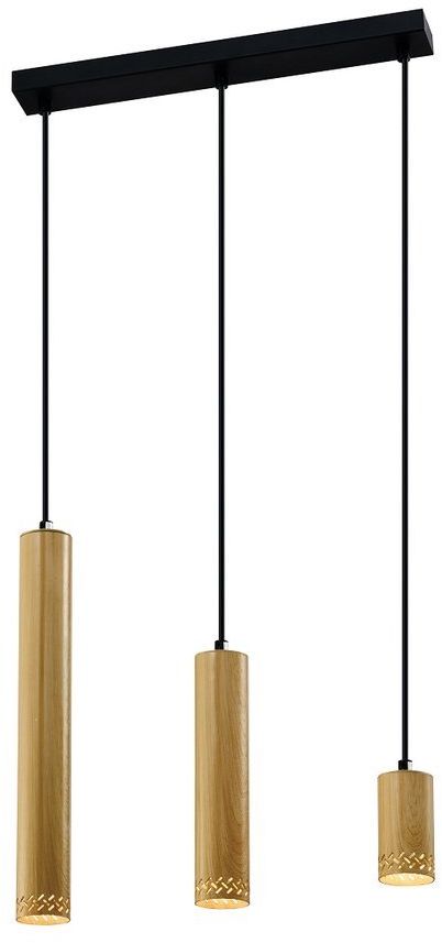 Candellux Tubo závesné svietidlo 3x25 W čierna-drevená 33-79114