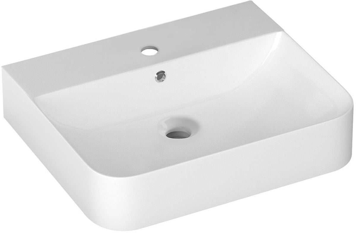 Isvea Sott Aqua umývadlo 60.5x50 cm obdĺžnik klasické umývadlo-pultové umývadlo biela 10SQ51061
