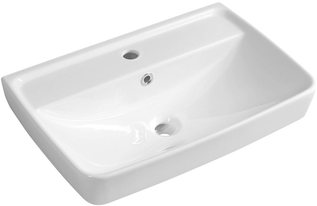 Aqualine Duru umývadlo 60x40 cm obdĺžnik klasické umývadlo-umývadlo na nábytok biela TU0351