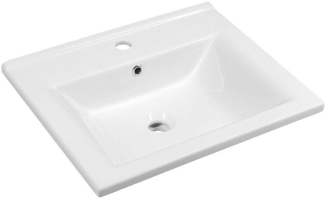 Aqualine Zuno umývadlo 55x45 cm obdĺžnik klasické umývadlo-umývadlo na nábytok biela 9055