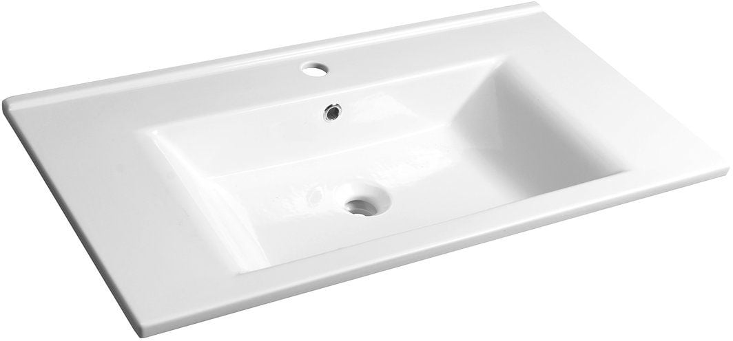 Aqualine Zuno umývadlo 85x45 cm obdĺžnik klasické umývadlo-umývadlo na nábytok biela 8590913872389