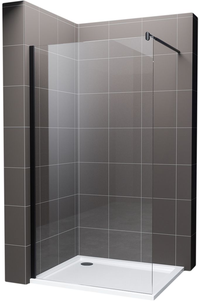 Hagser Bertina stena sprchového kúta walk -in 100 cm čierna matný/sklo priehľadné HGR20000022