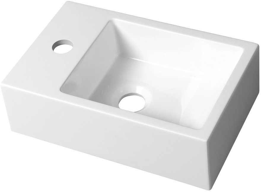 Sapho Small Alabama umywalka 36x23 cm meblowa prostokątna lewa biała AL794