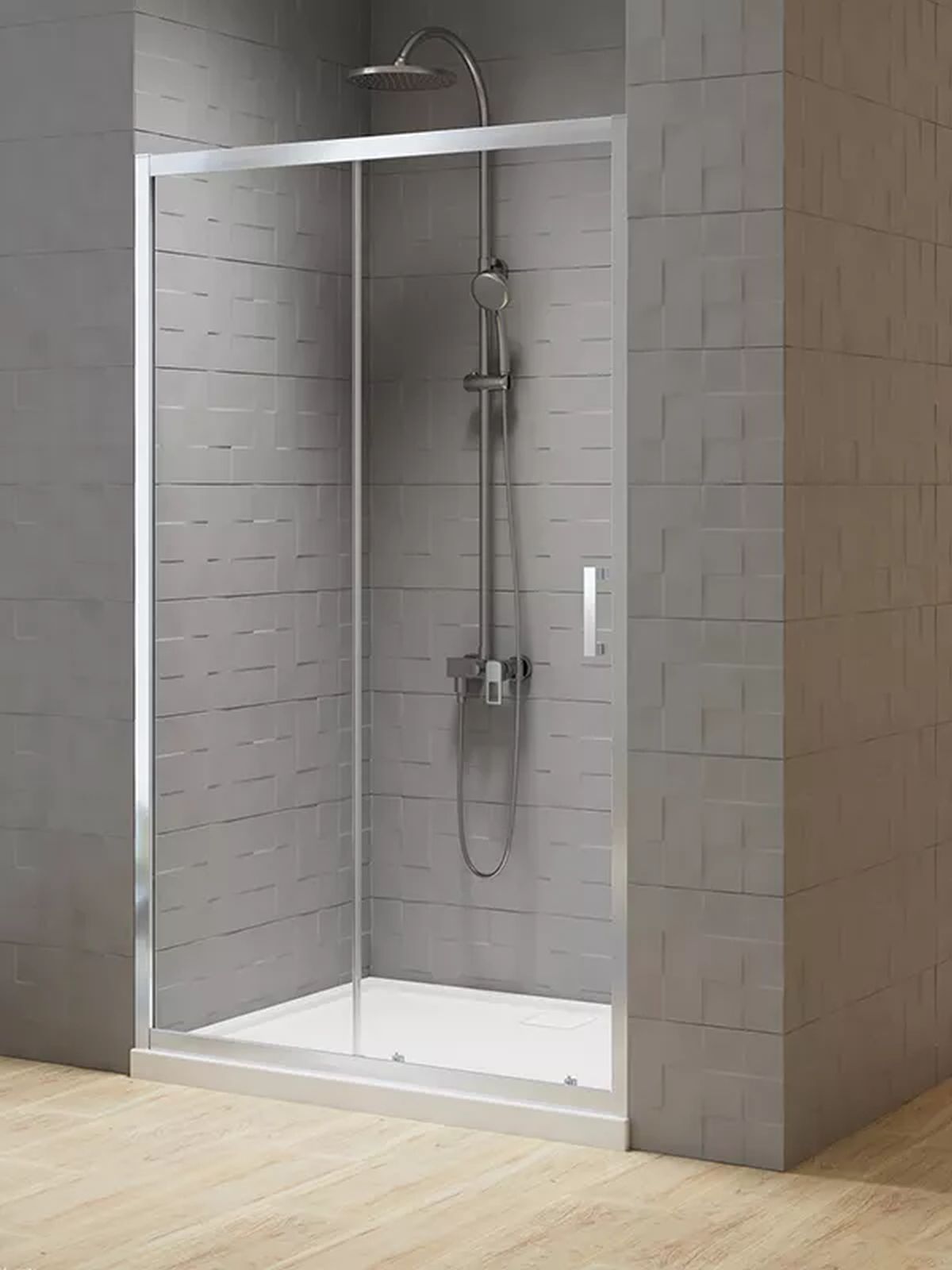New Trendy New Varia sprchové dvere 100 cm posuvné chróm lesklá/priehľadné sklo D-0189A