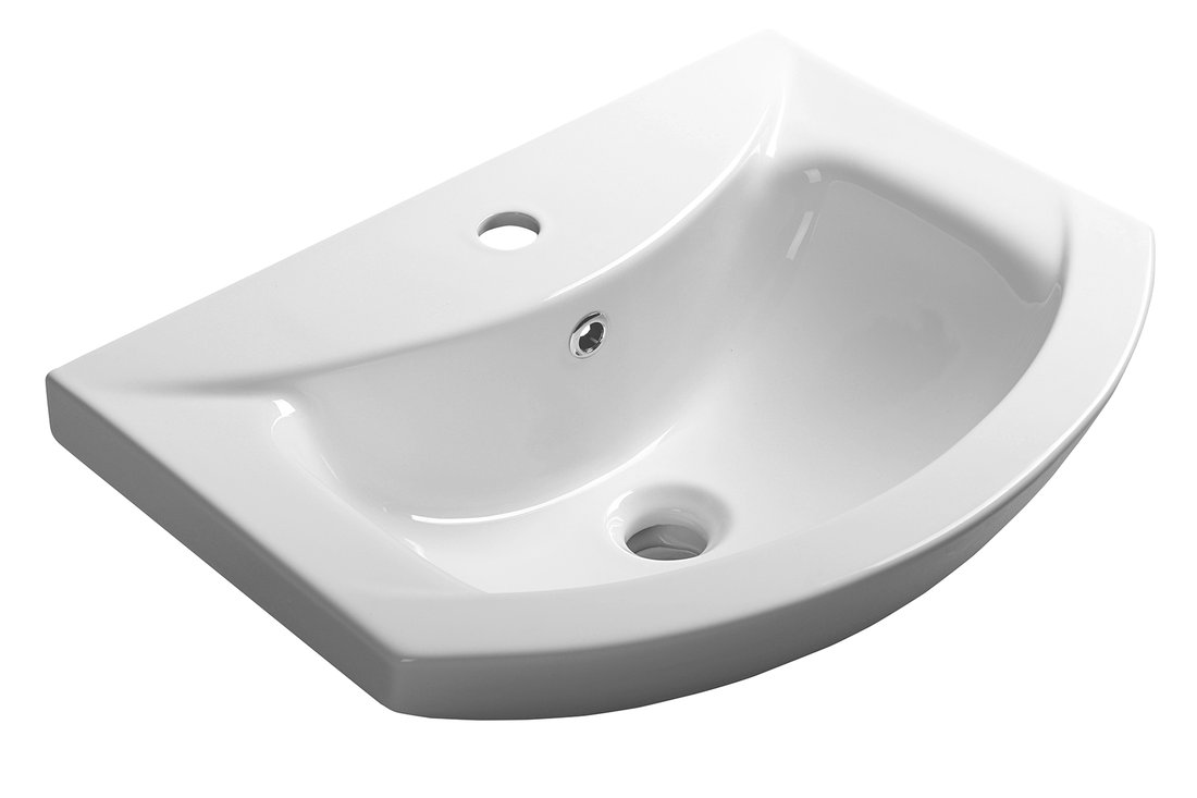 Aqualine Zero umývadlo 55x43 cm polokrúhly umývadlo na nábytok biela 6055