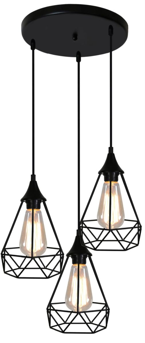 Candellux Graf závesné svietidlo 3x60 W čierna 33-62918