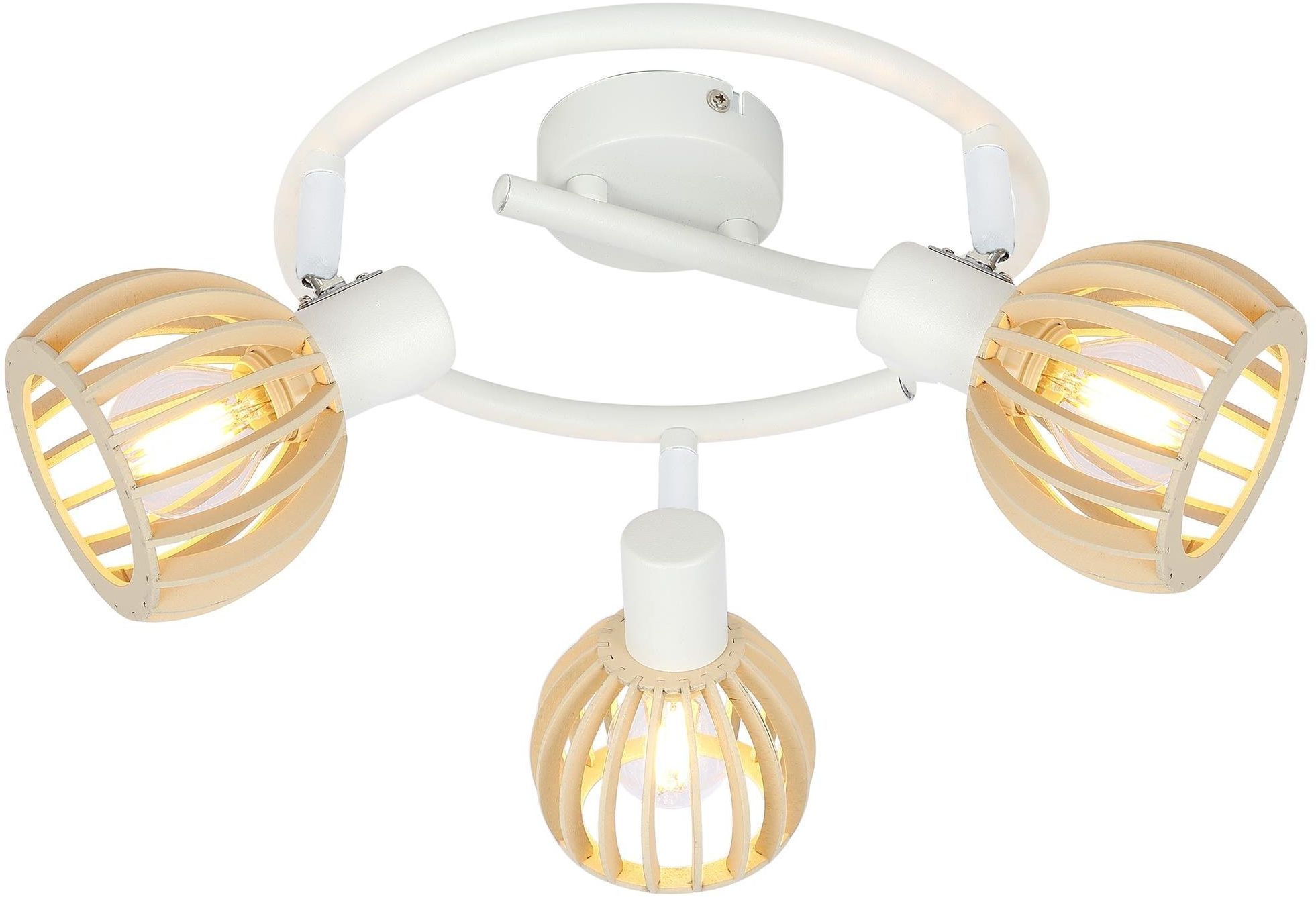 Candellux Atarri stropné svietidlo 3x25 W biela-drevená 98-68125