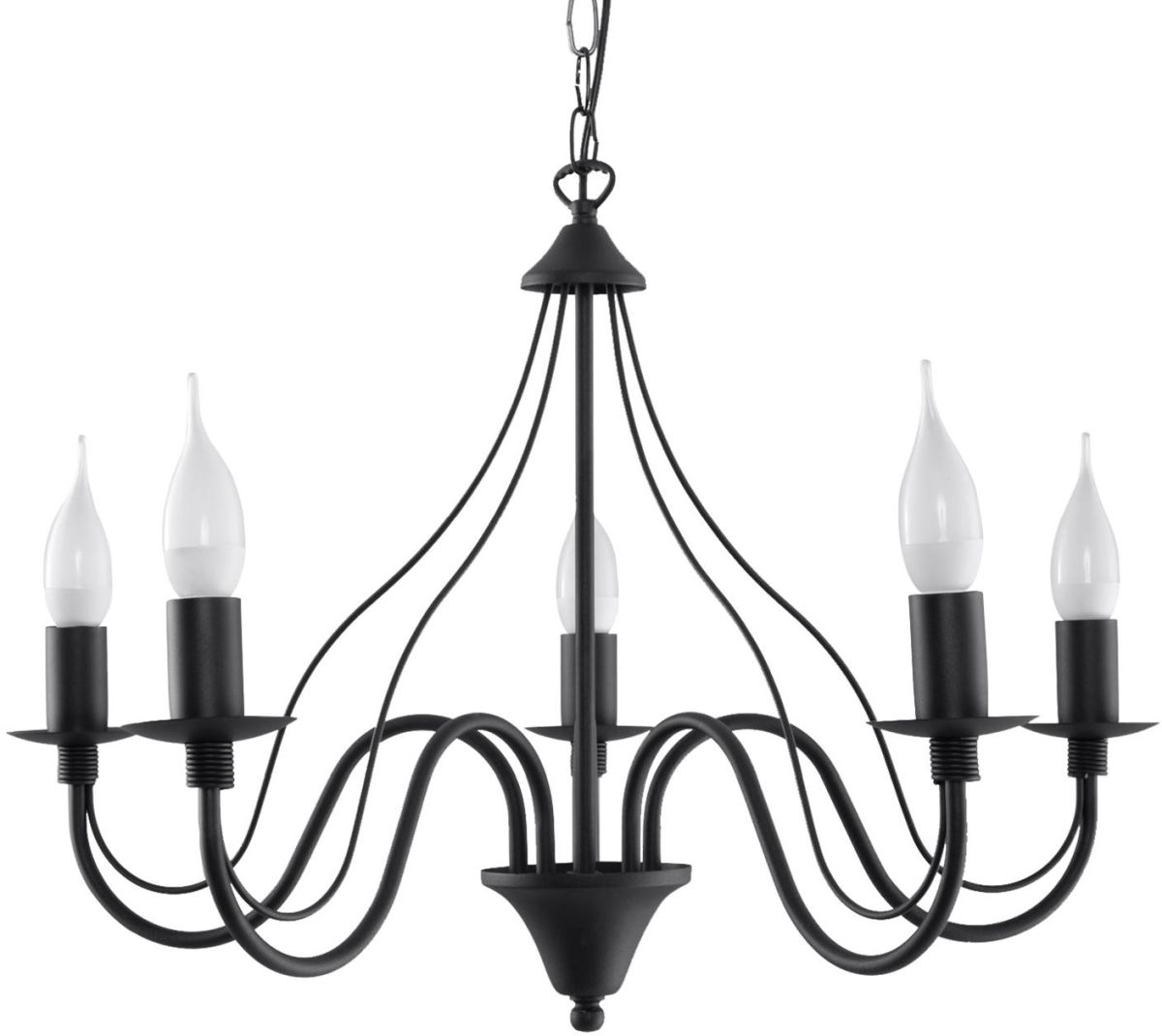 Sollux Lighting Minerwa závesné svietidlo 5x40 W čierna SL.0218