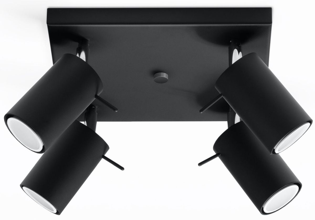 Sollux Lighting Ring stropné svietidlo 4x40 W čierna SL.0094