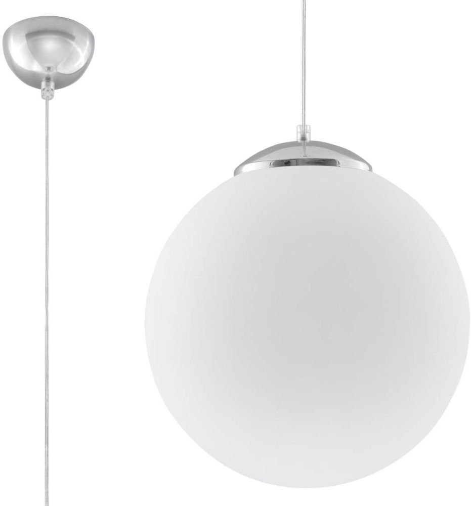 Sollux Lighting Ugo závesné svietidlo 1x60 W biela-chrómová SL.0265