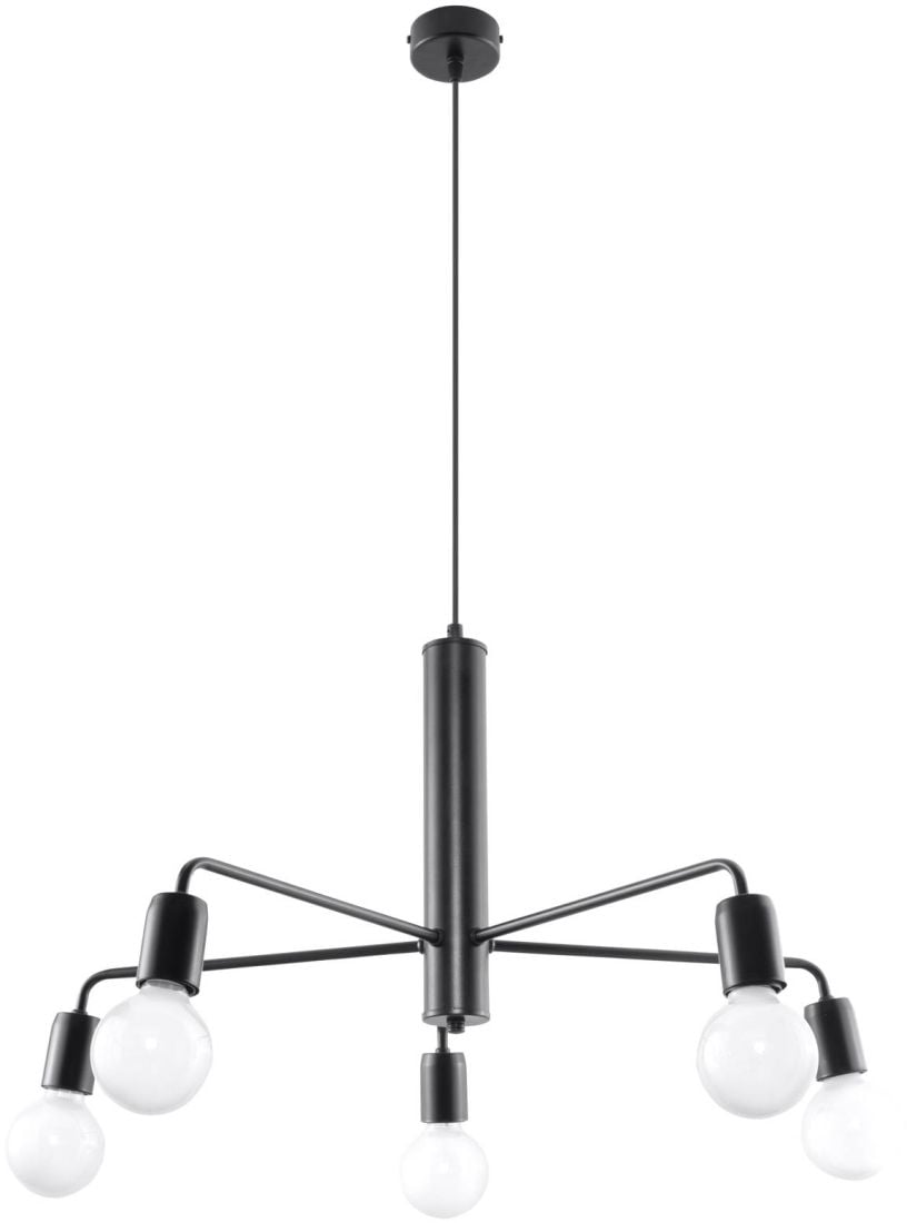 Sollux Lighting Duomo závesné svietidlo 5x60 W čierna SL.0304