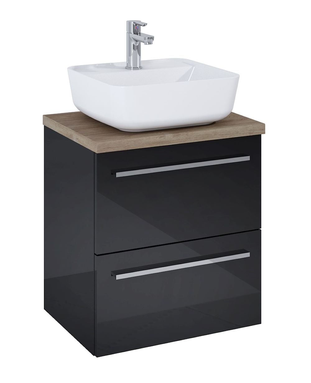 Elita Kwadro Plus umývadlo so skrinkou a doskou 50.4 cm čierna 168444