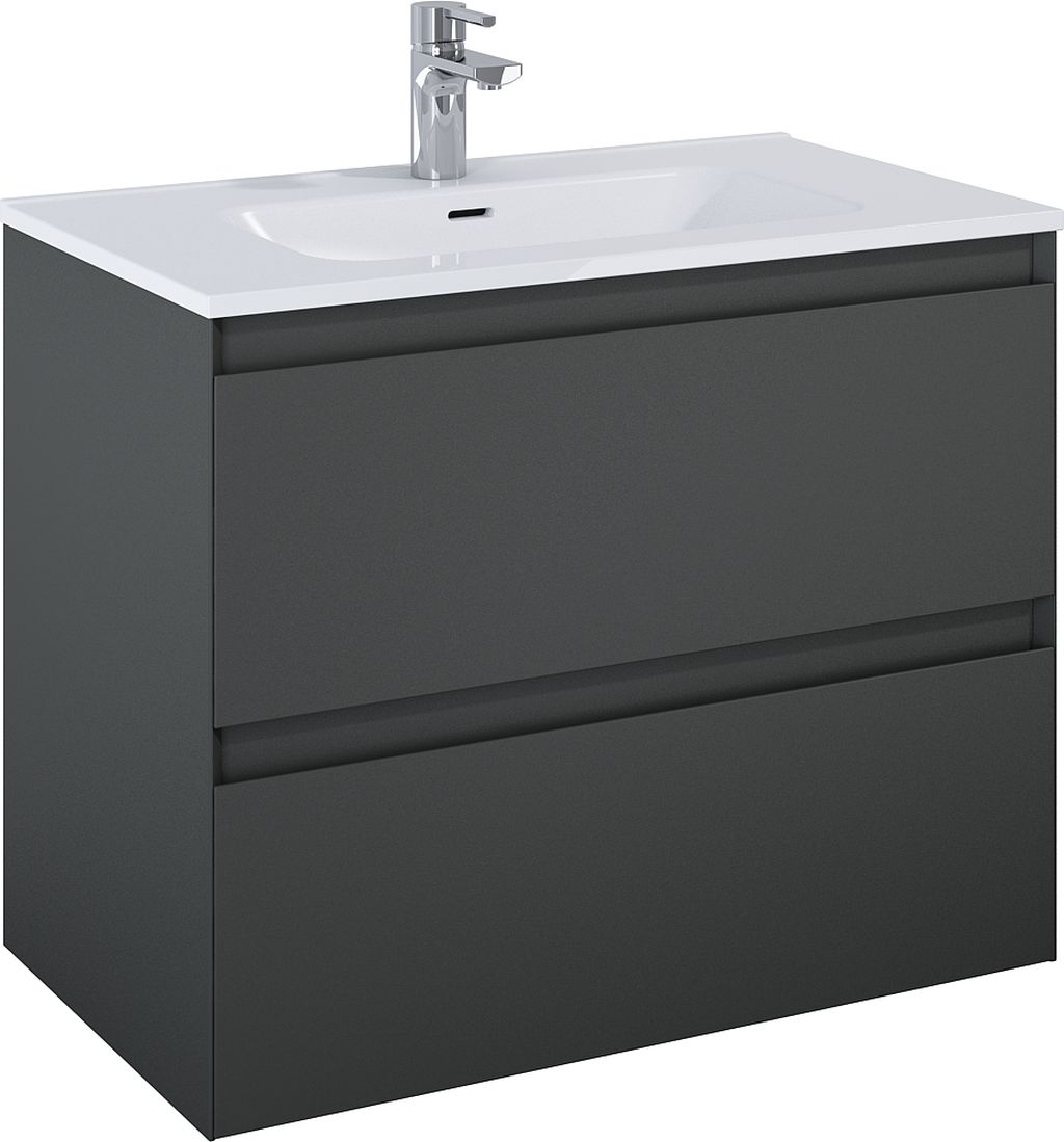 Elita Split skrinka 80x45.8x63.5 cm závesná kúpeľňová skrinka pod umývadlo antracitová RE010800056010
