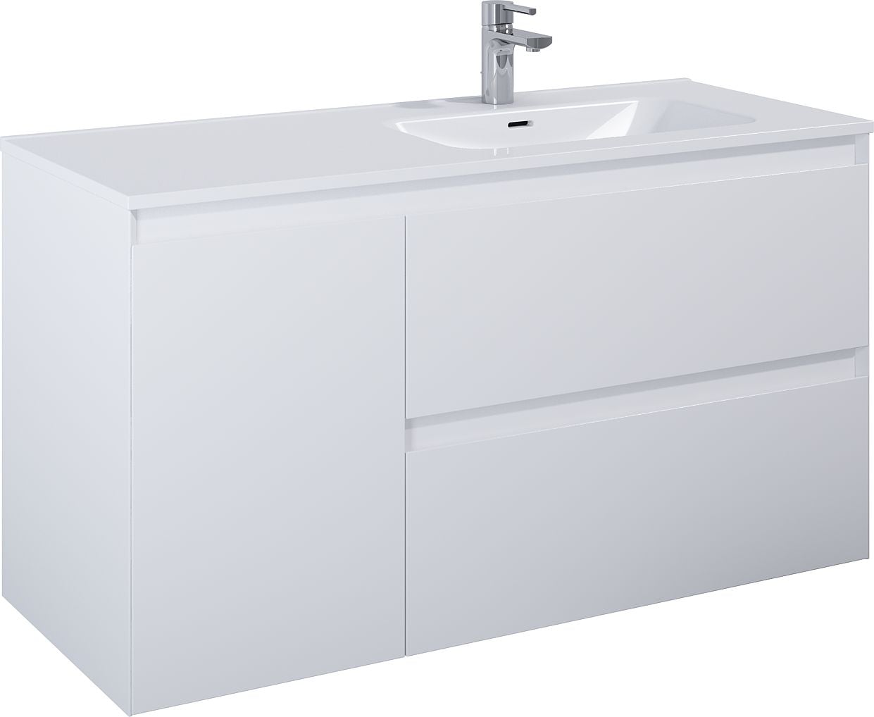 Elita Split skrinka 120x45.8x63.5 cm závesná kúpeľňová skrinka pod umývadlo biela 168168