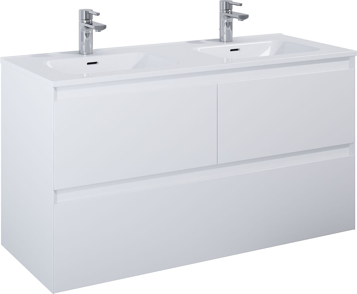 Elita Split skrinka 120x45.8x63.5 cm závesná kúpeľňová skrinka pod umývadlo biela 168180