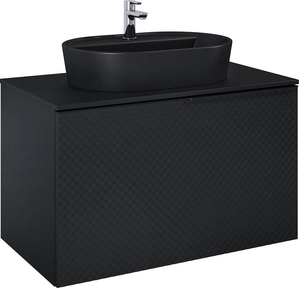 Elita Glam skrinka 91x47.1x54 cm závesná kúpeľňová skrinka pod umývadlo čierna RE010900167160