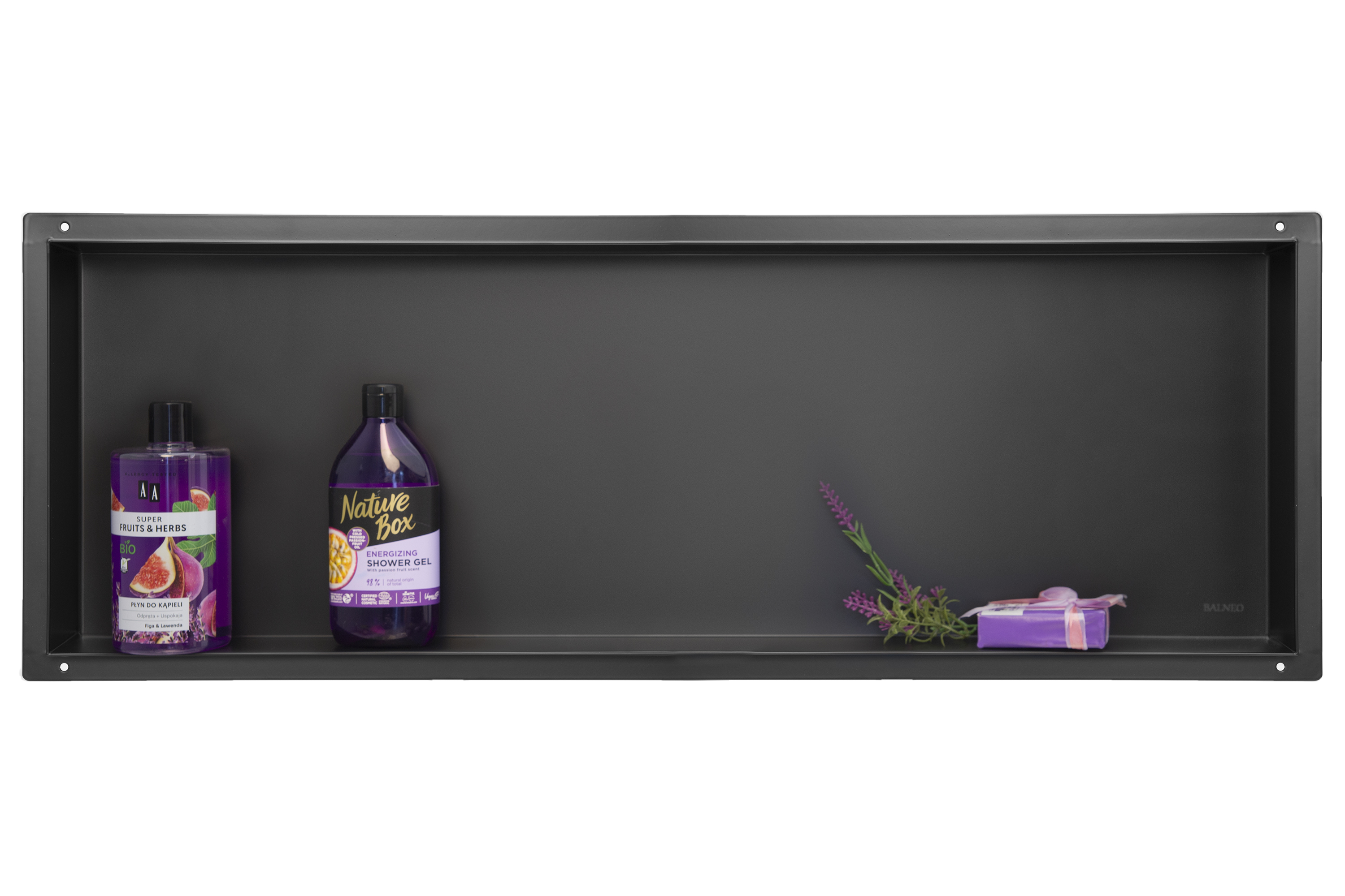 Balneo Wall-Box No Rim Black zapustená polica 90 cm čierna OB-BL5-NR
