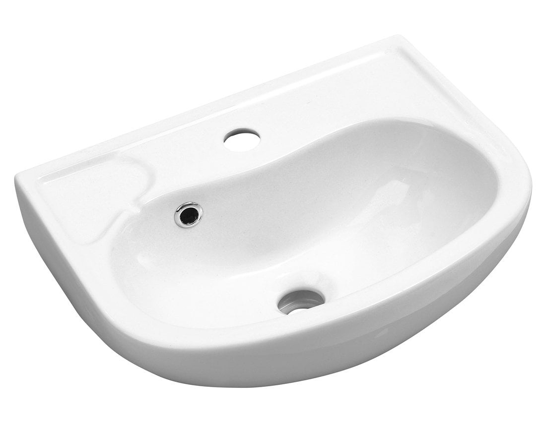 Isvea Small umývadlo 45x35 cm polokrúhly klasické umývadlo biela 10TP71045