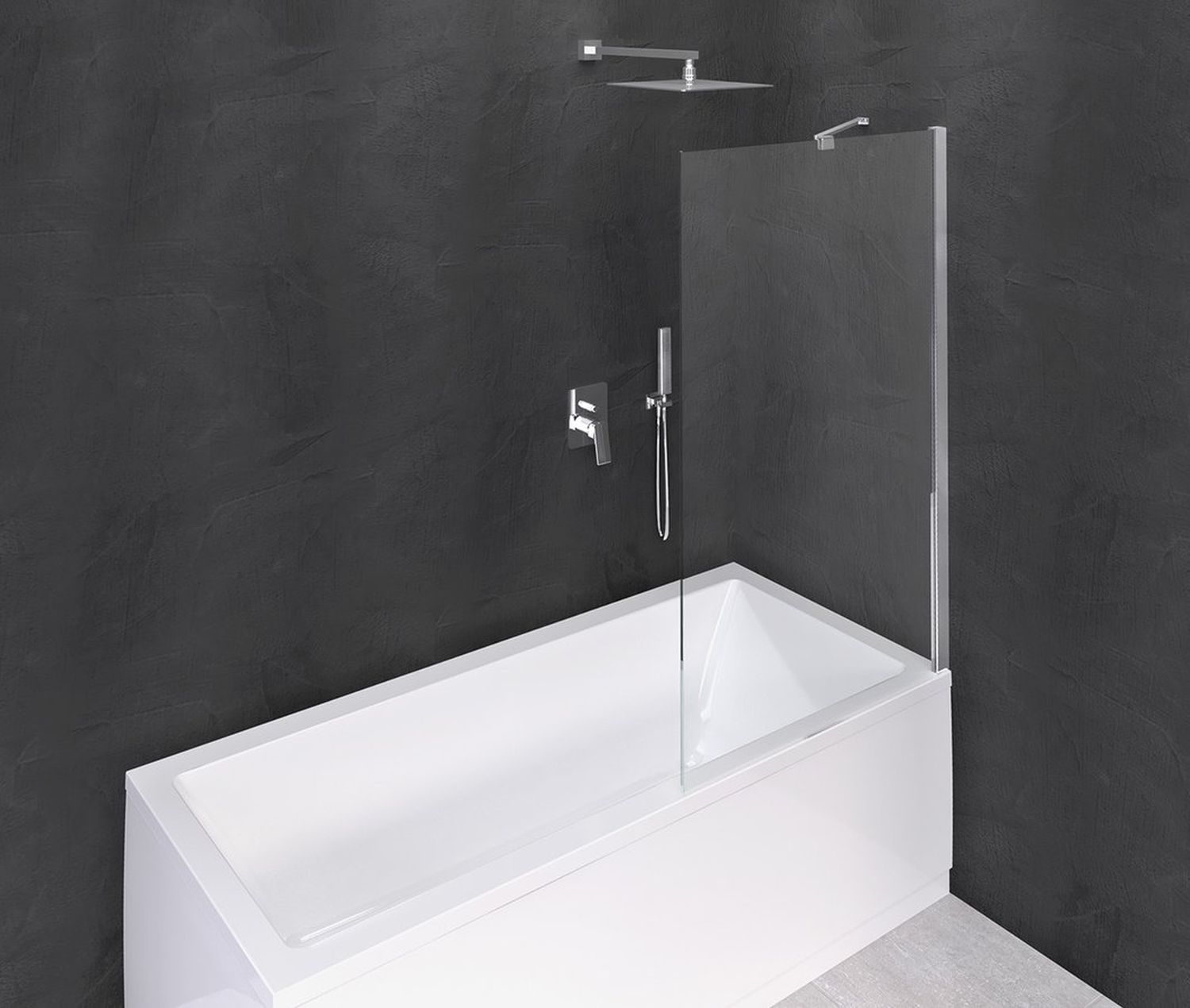 Polysan Modular Shower vaňová zástena 100 cm jednodielny chrómová lesklé/číre sklo BMS1-100