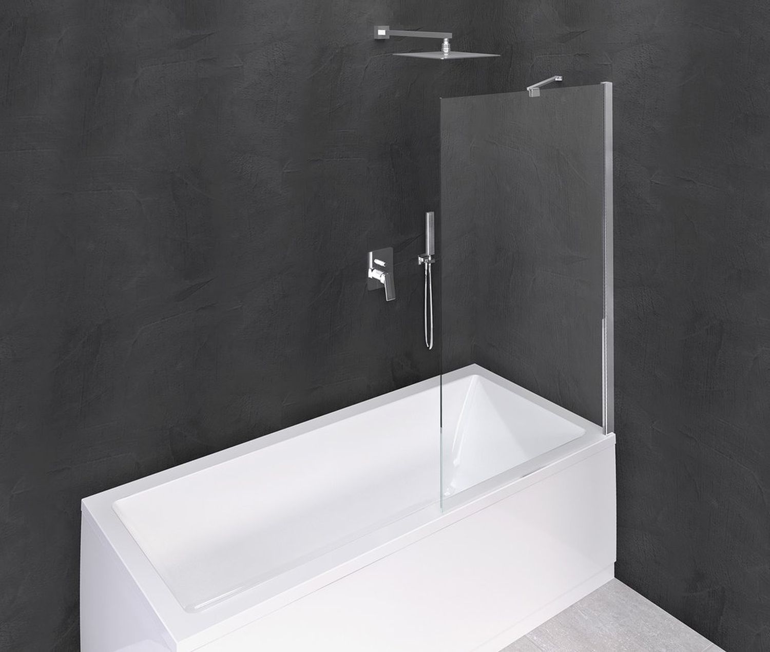 Polysan Modular Shower vaňová zástena 80 cm jednodielny chrómová lesklé/číre sklo BMS1-80