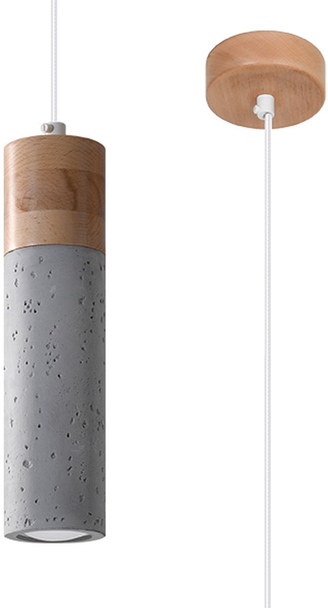 Sollux Lighting Zane závesné svietidlo 1x40 W sivá/popolnato sivá-drevená SL.0965