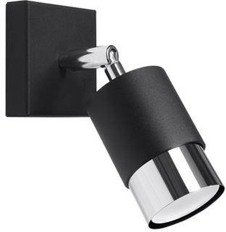 Sollux Lighting Nero nástenná lampa 1x40 W čierna-chrómová SL.1064