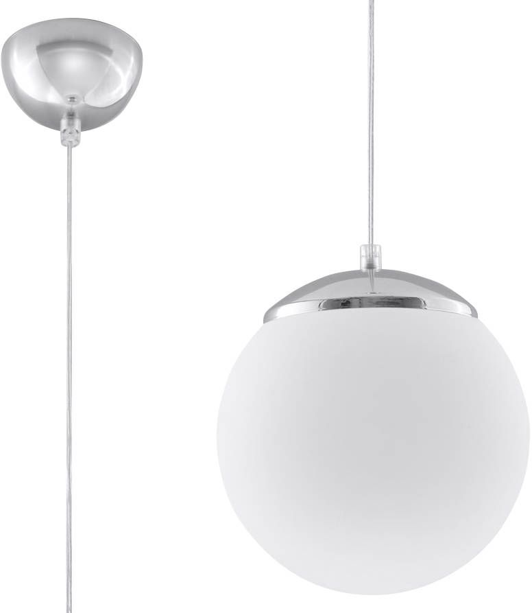 Sollux Lighting Ugo závesné svietidlo 1x60 W biela-chrómová SL.0263