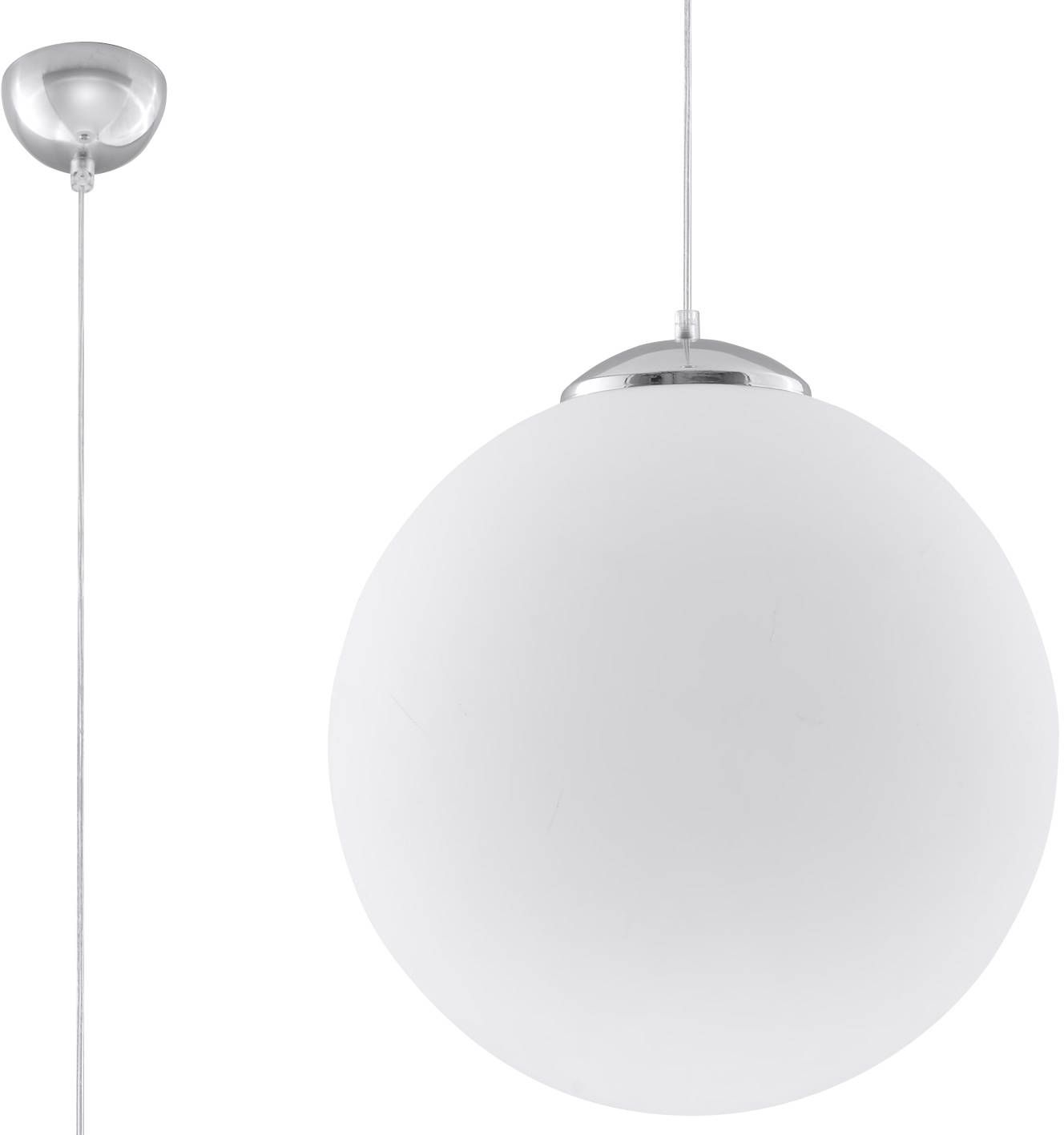 Sollux Lighting Ugo závesné svietidlo 1x60 W biela-chrómová SL.0264