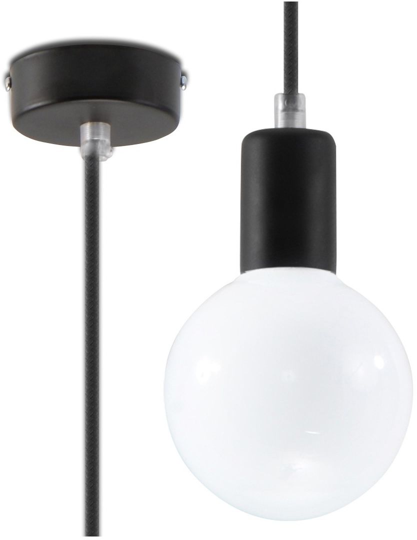 Sollux Lighting Edison závesné svietidlo 1x60 W čierna SL.0152