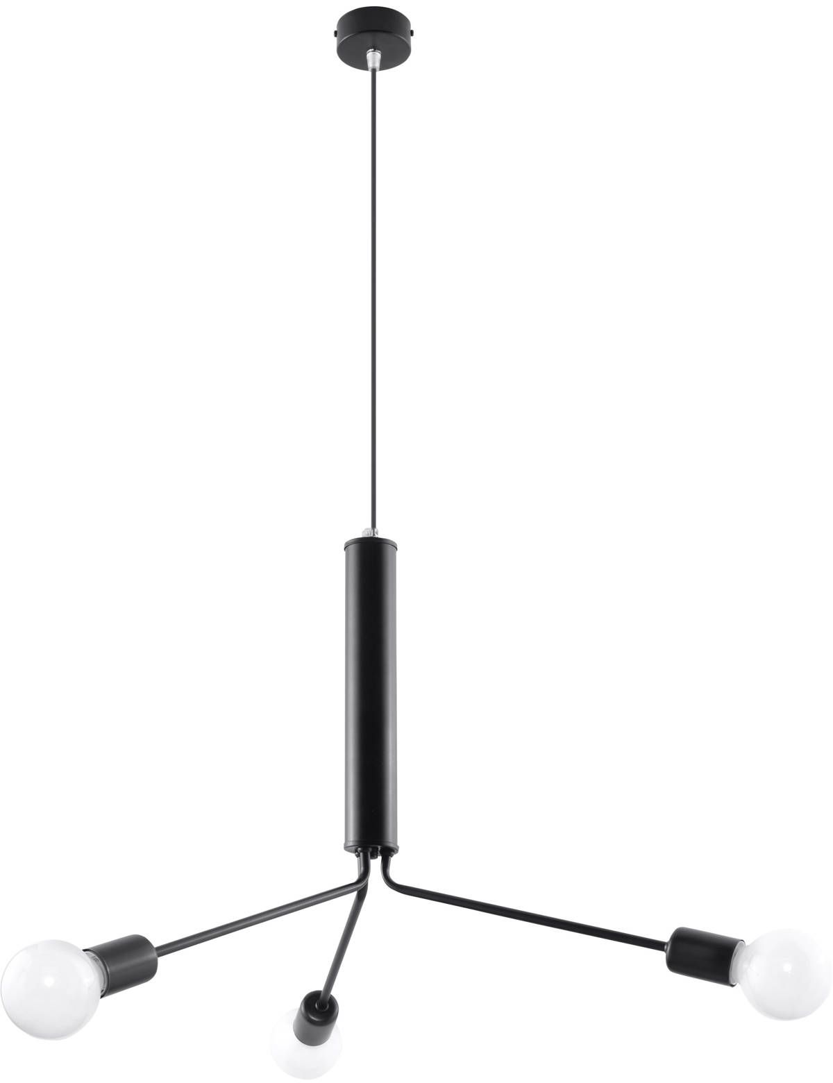 Sollux Lighting Duomo závesné svietidlo 3x60 W čierna SL.0303