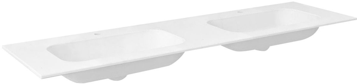 Sapho Aruba umývadlo 210x51.5 cm obdĺžnik umývadlo na nábytok-dvojité biela AR210-B2M