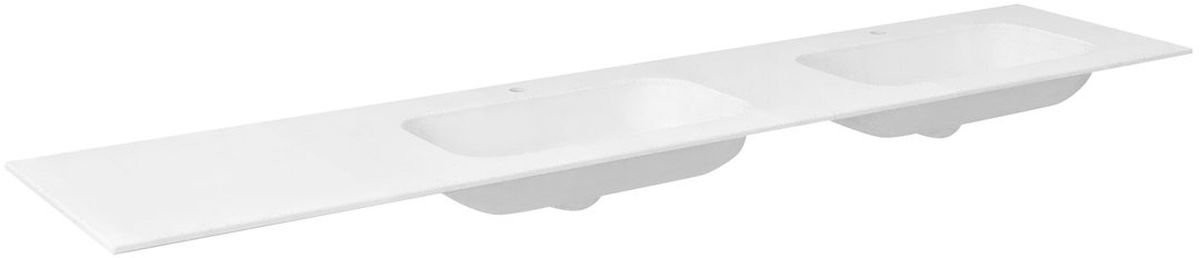 Sapho Aruba umývadlo 220x51.5 cm obdĺžnik umývadlo na nábytok-dvojité biela AR220-B2R