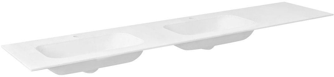 Sapho Aruba umývadlo 250x51.5 cm obdĺžnik umývadlo na nábytok-dvojité biela AR250-B2L