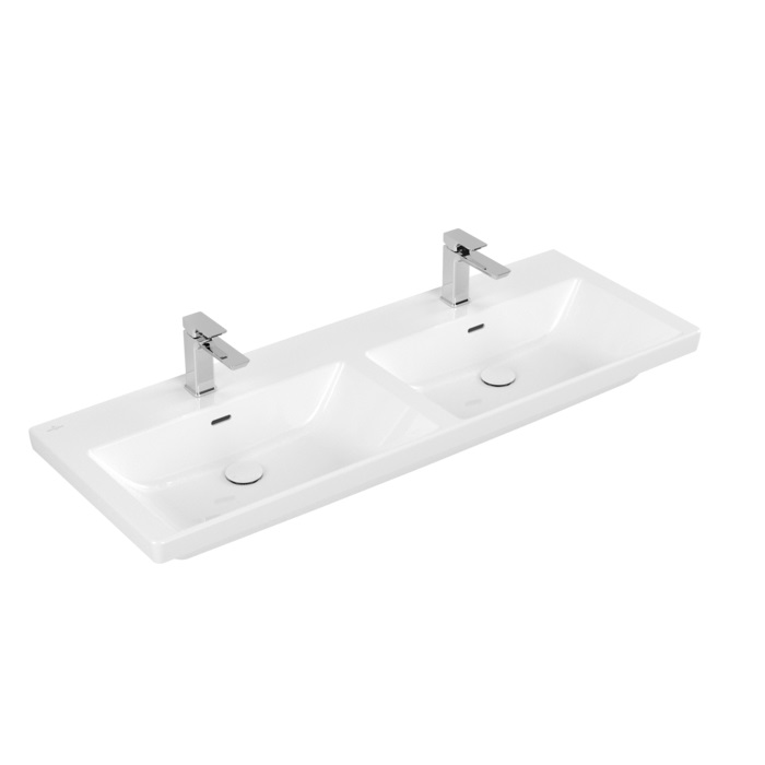 Villeroy & Boch Subway 3.0 umývadlo 130x47 cm obdĺžnik klasické umývadlo-dvojité biela 4A71D5R1