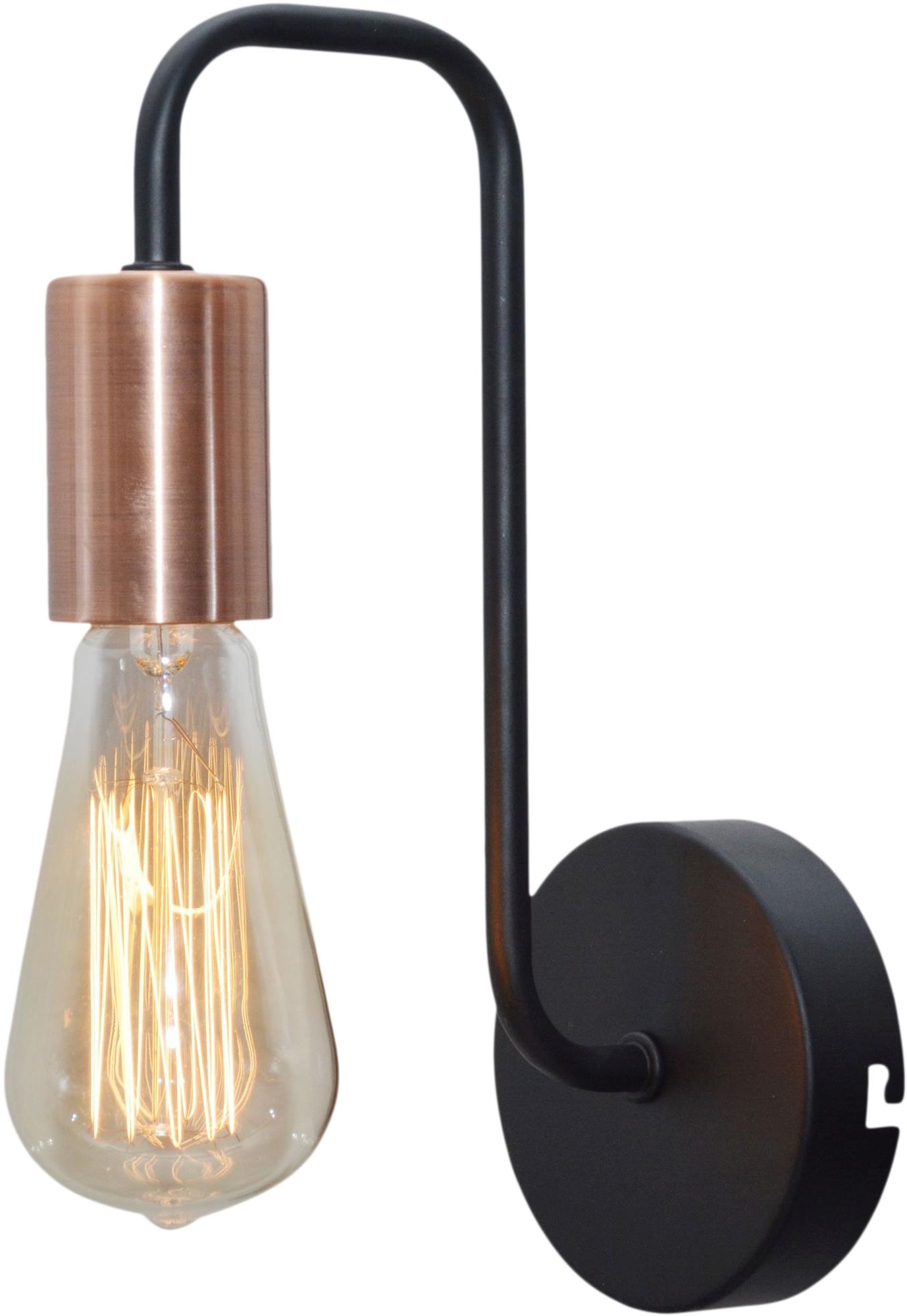 Candellux Herpe nástenná lampa 1x60 W čierna-medená 21-66855