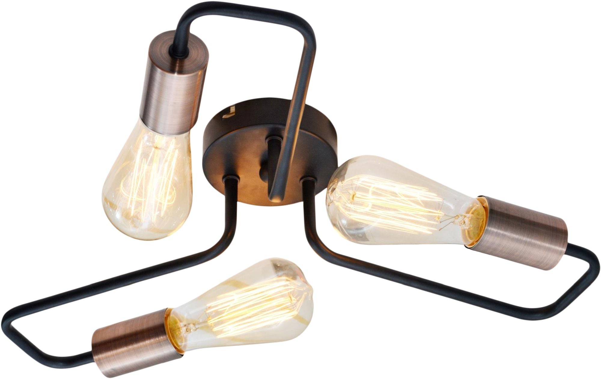 Candellux Herpe stropné svietidlo 3x60 W čierna-medená 33-66916