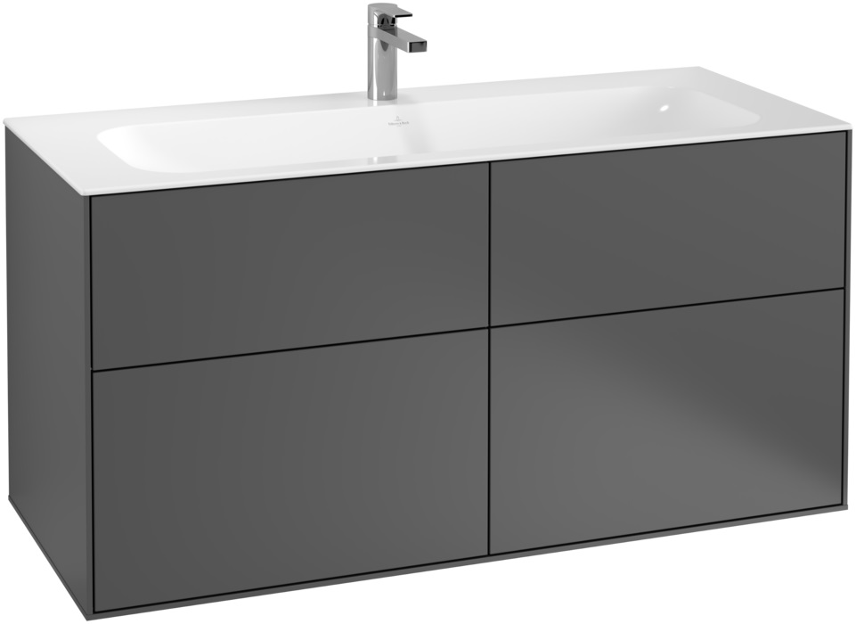 Villeroy & Boch Finion skrinka 119.6x49.8x59.1 cm závesná kúpeľňová skrinka pod umývadlo antracitová F05000GK