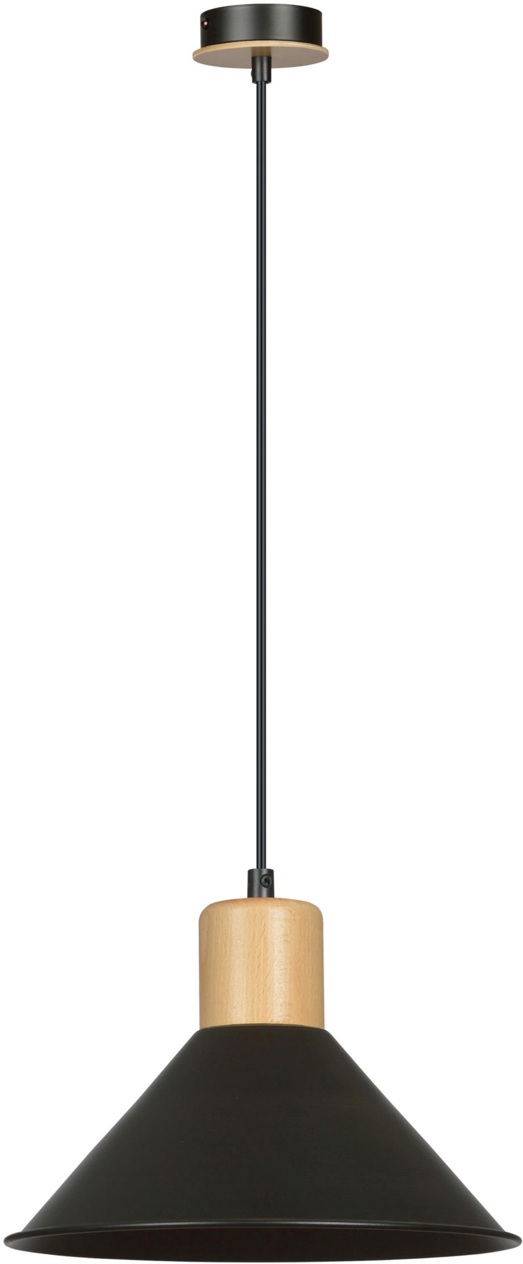 Emibig Rowen závesné svietidlo 1x15 W čierna-drevená 1044/1
