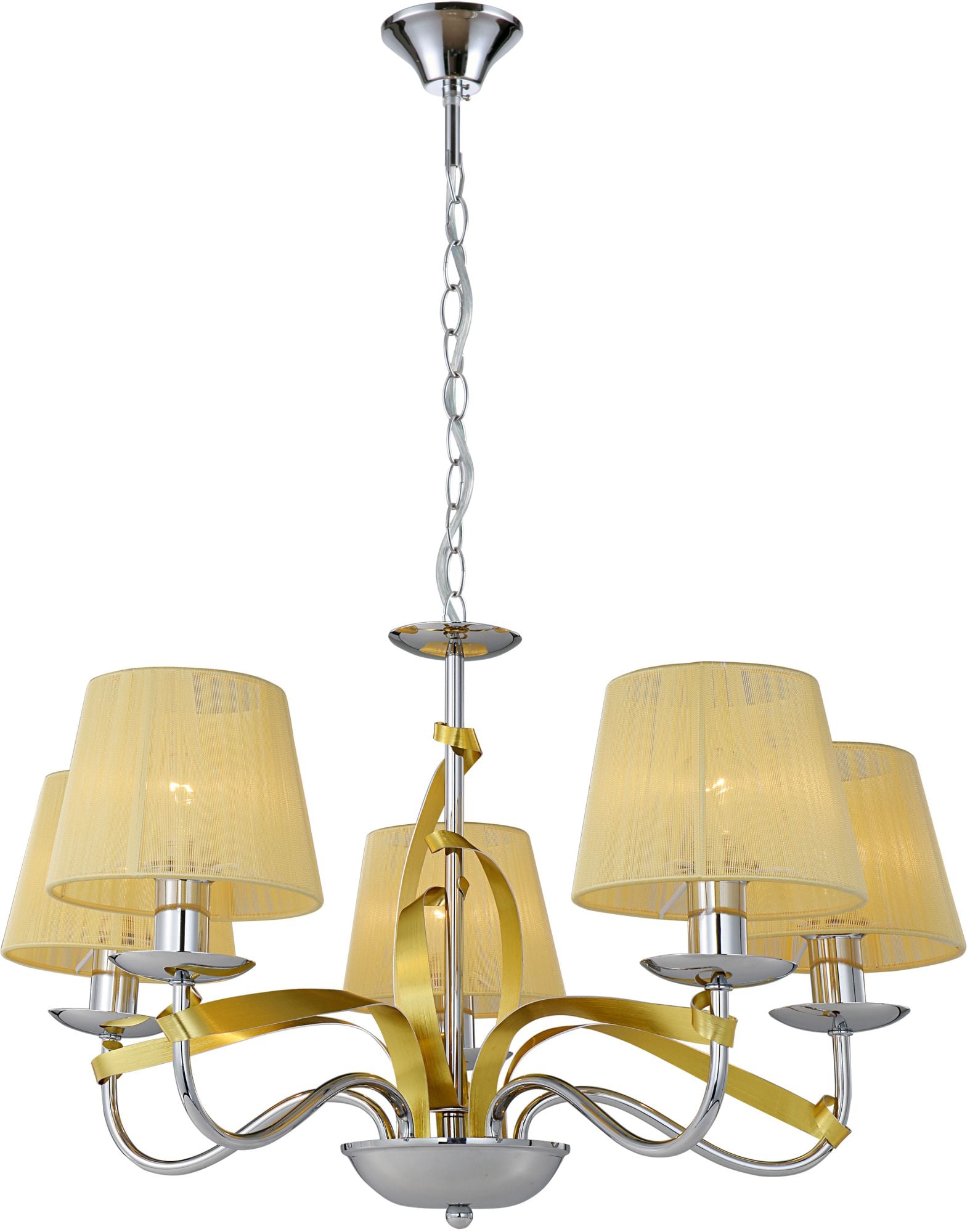 Candellux Diva závesné svietidlo 5x40 W chrómová-zlatá 35-55064