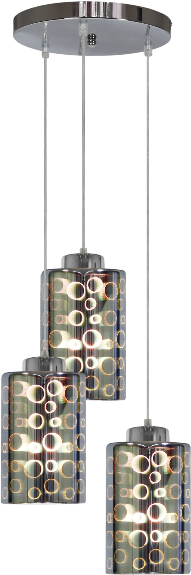 Candellux Nocturno závesné svietidlo 3x40 W chrómová-viacfarebná 33-57747