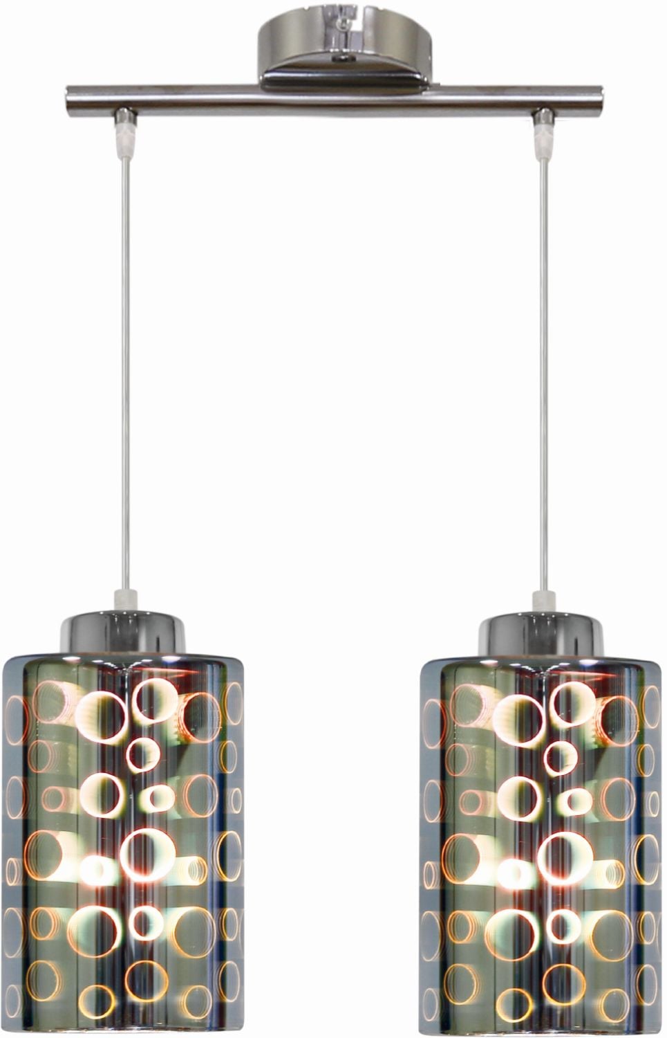 Candellux Nocturno závesné svietidlo 2x40 W chrómová-viacfarebná 32-57693