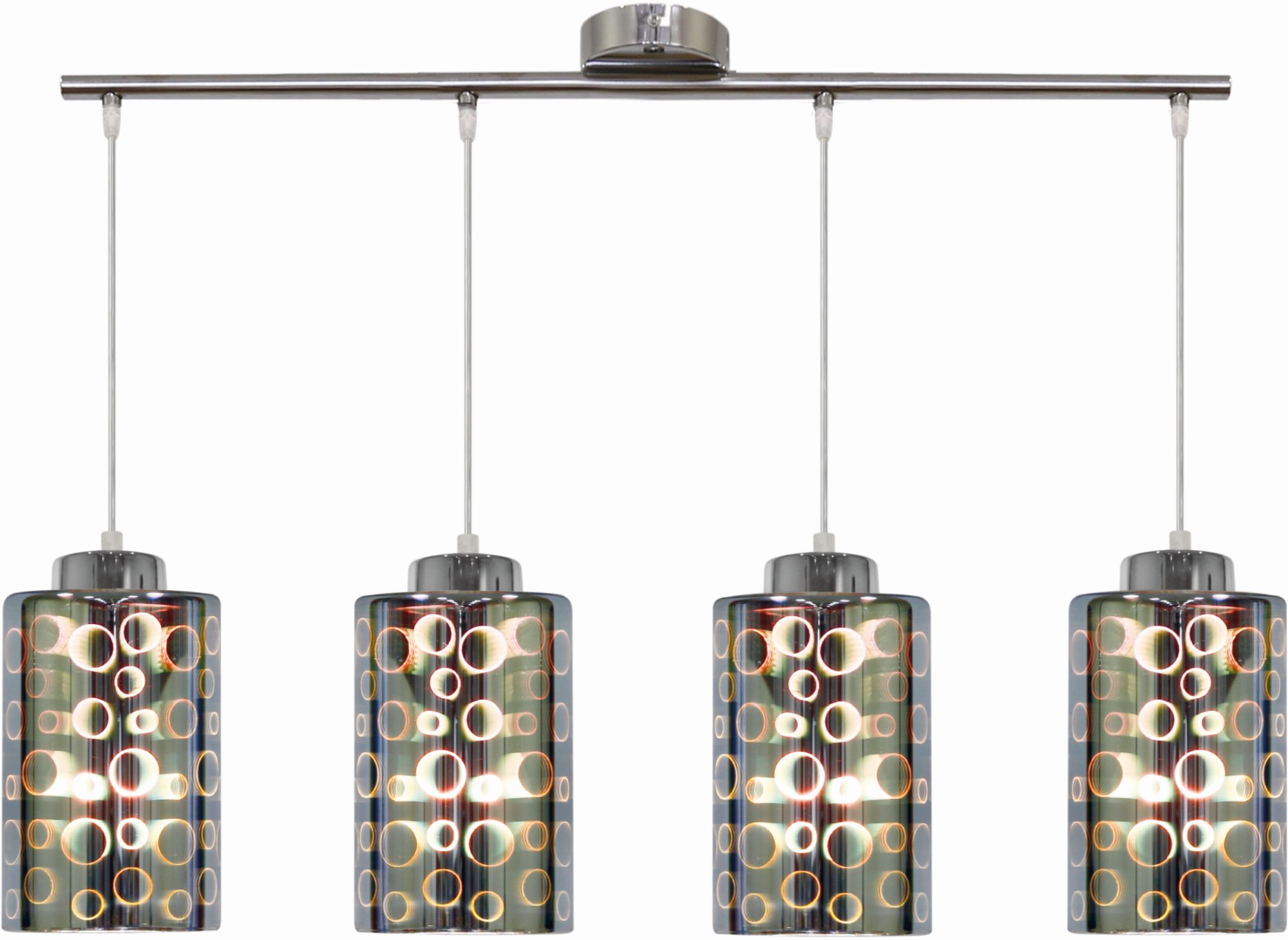 Candellux Nocturno závesné svietidlo 4x40 W chrómová-viacfarebná 34-57723