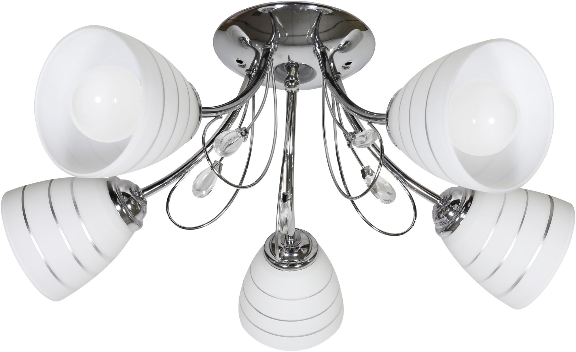 Candellux Simpli stropné svietidlo 5x40 W biela-chrómová 35-63854