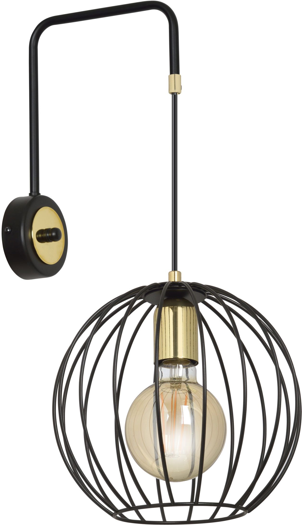 Emibig Albio nástenná lampa 1x15 W čierna-zlatá 144/K1