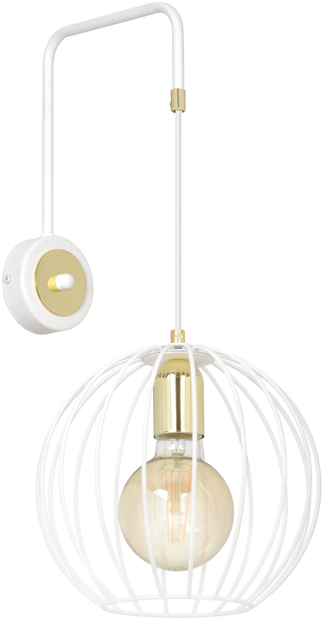 Emibig Albio nástenná lampa 1x60 W biela-zlatá 145/K1